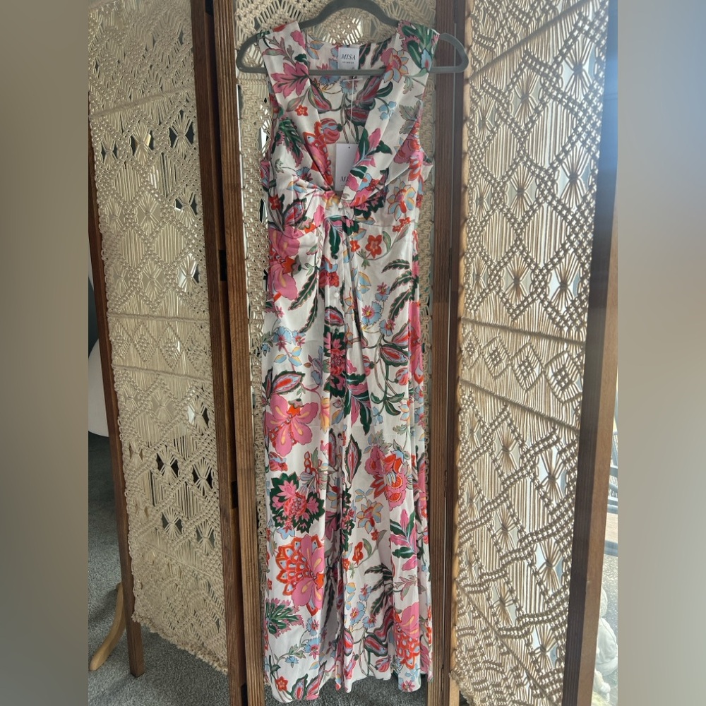 Misa Los Angeles Multicolor Casablanca Floral Midi Dress